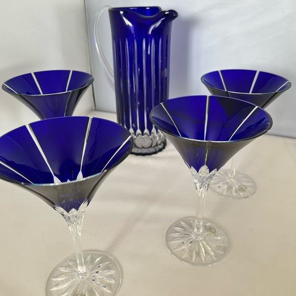 Ajka crystal martini, glasses, and Carafe - Picture 2 of 8
